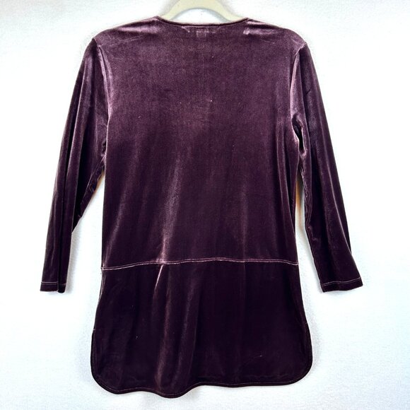 Ralph Lauren Purple Velvet Top Size S Goth Vampira Office Boho Resortwear - Picture 11 of 11